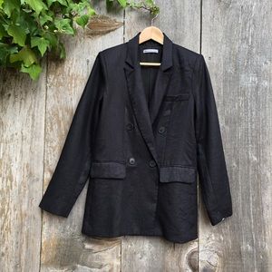 Reformation Rae black linen blazer jacket